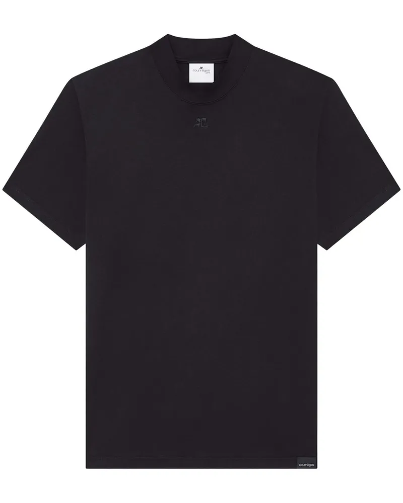 Courrèges Volcano T-Shirt mit Logo-Applikation Schwarz