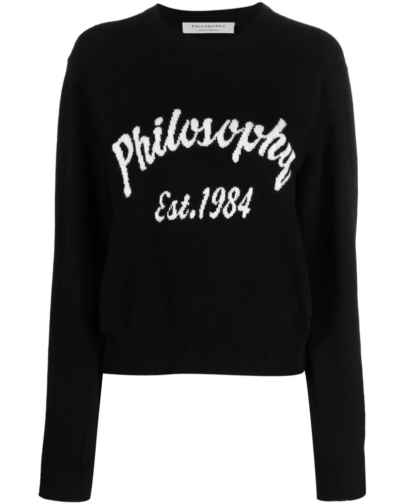 Philosophy Di Lorenzo Serafini Pullover mit Logo-Intarsie Schwarz