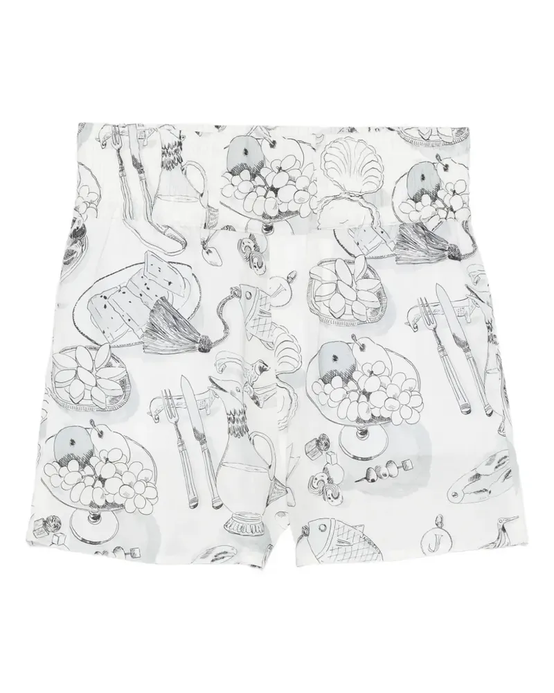 Jacquemus High-Waist-Shorts mit Print - Weiß Weiß