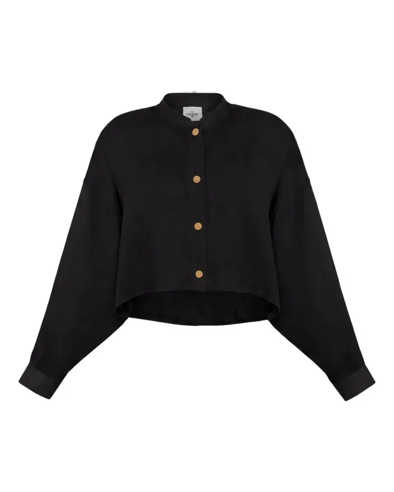 Le Kasha 1918 Yona cropped long-sleeve shirt - Schwarz Schwarz
