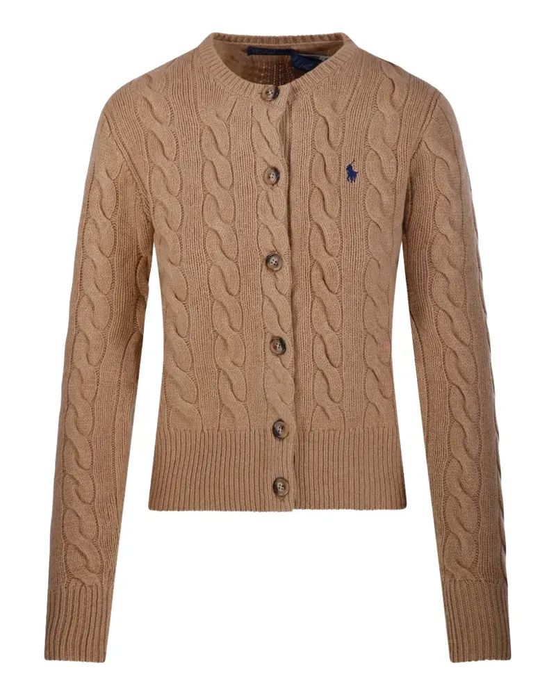 Ralph Lauren Cardigan mit Zopfmuster - Nude Nude
