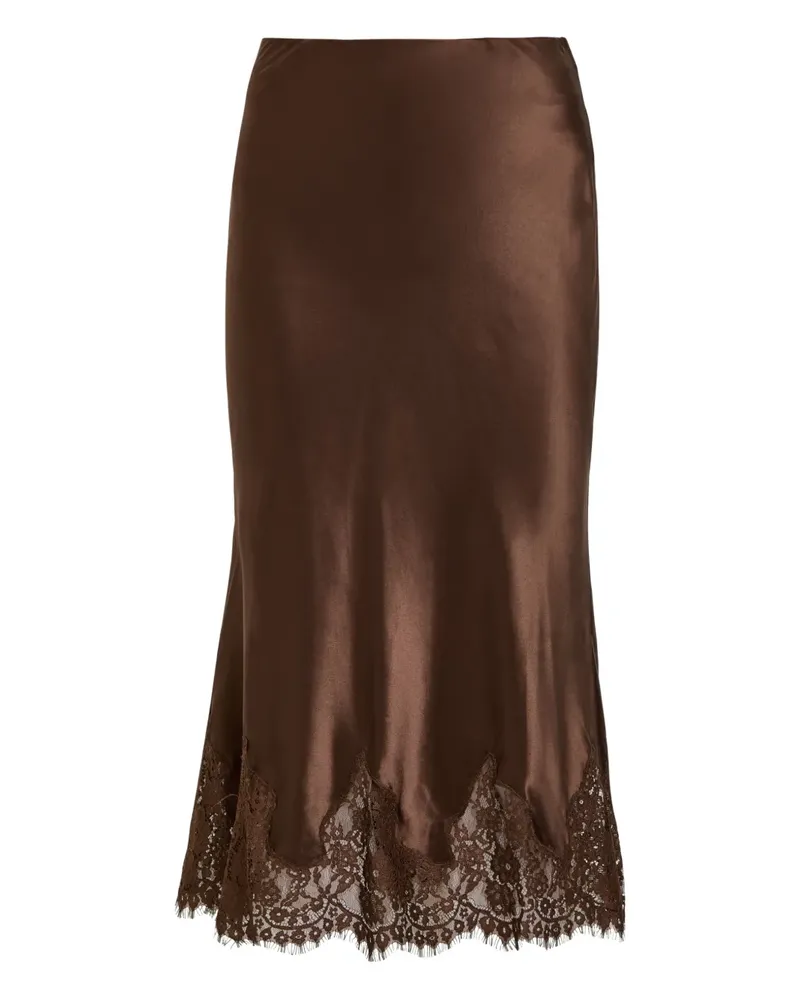 Reformation Carolina Midirock mit Spitzendetail - Braun Braun