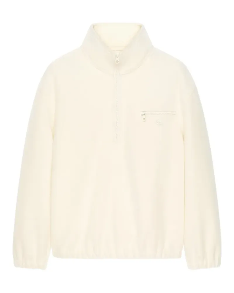 Courrèges Stehkragen-Pullover mit Viertelreißverschluss - Nude Nude