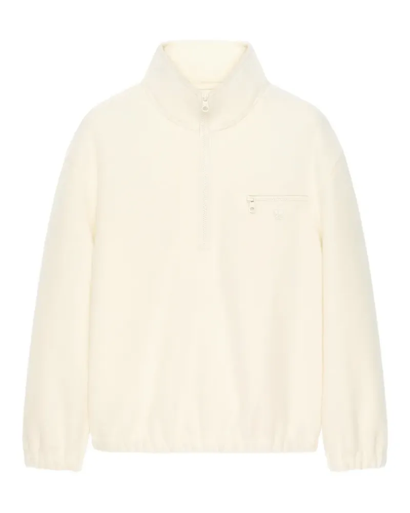 Courrèges Stehkragen-Pullover mit Viertelreißverschluss - Nude Nude