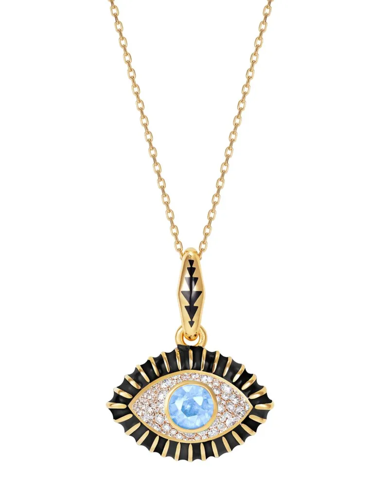 NeverNoT 14kt Life In Color Gelbgoldhalskette mit Topas und Diamanten Gold