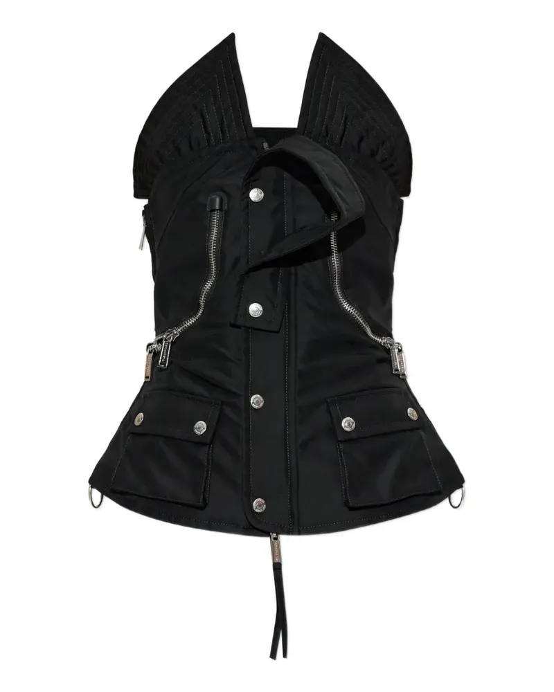 Dsquared2 Après Ski multi-pocket corset top - Schwarz Schwarz