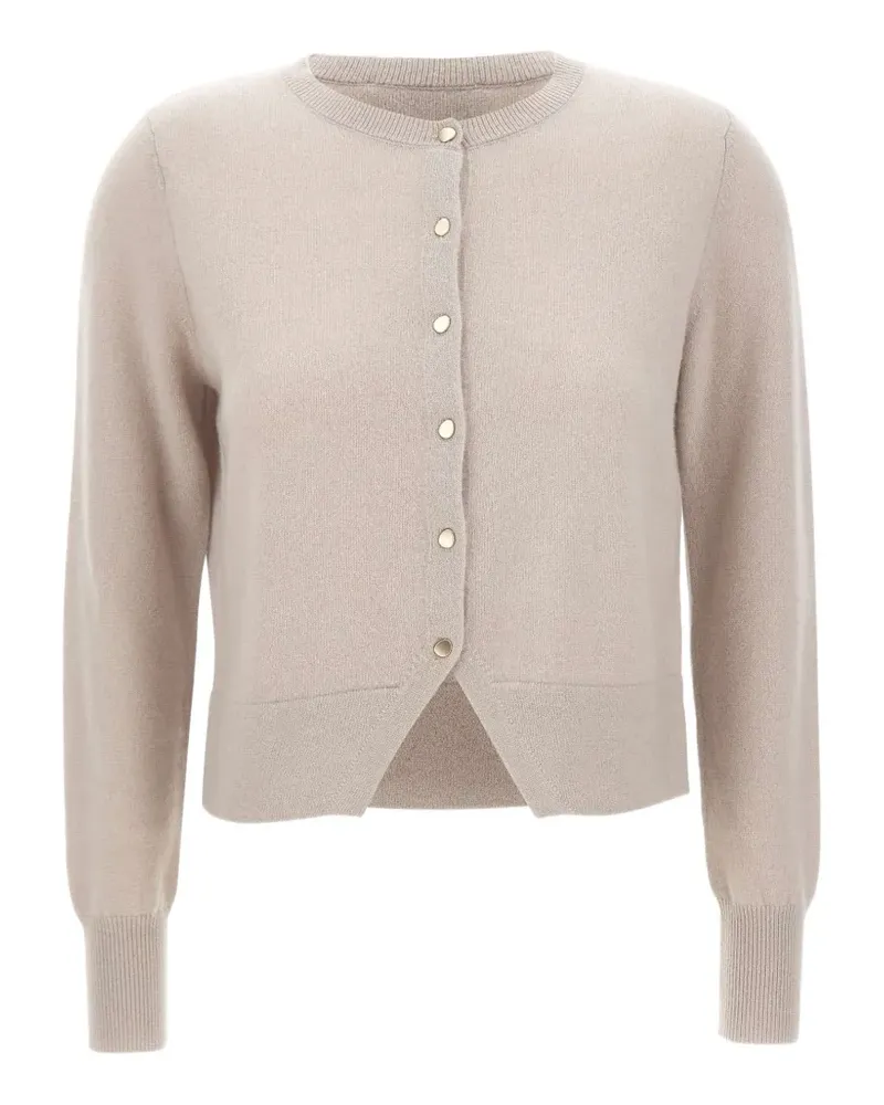 Kaos button-up slit-hem cardigan - Nude Nude
