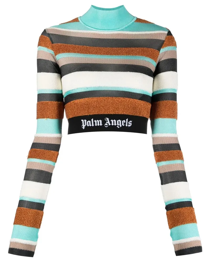 Palm Angels Gestreiftes Rollkragenoberteil - Blau Blau