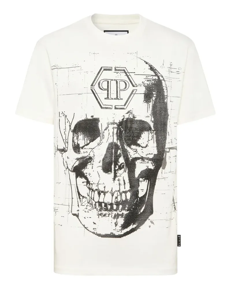 Philipp Plein T-Shirt mit Totenkopf - Weiß Weiß