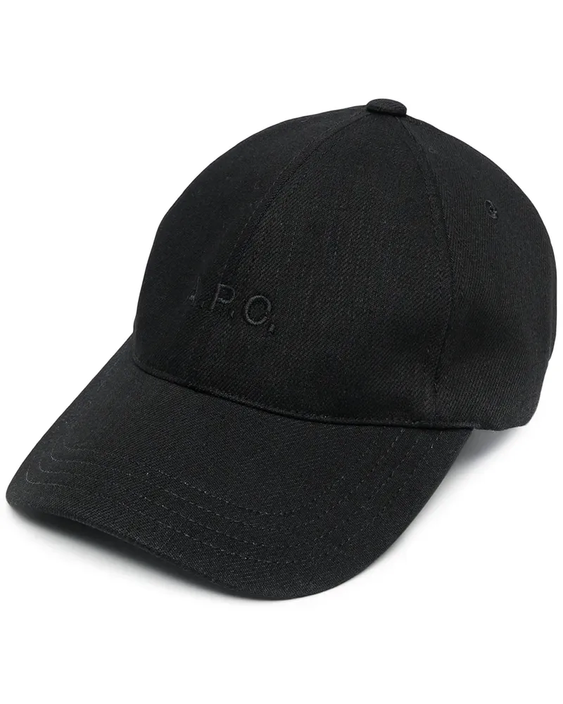 A.P.C. Baseballkappe mit Logo-Stickerei - Schwarz Schwarz