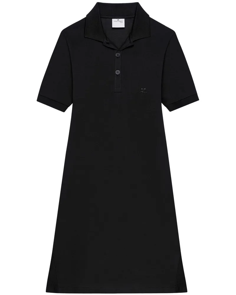 Courrèges Minikleid mit Polokragen - Schwarz Schwarz