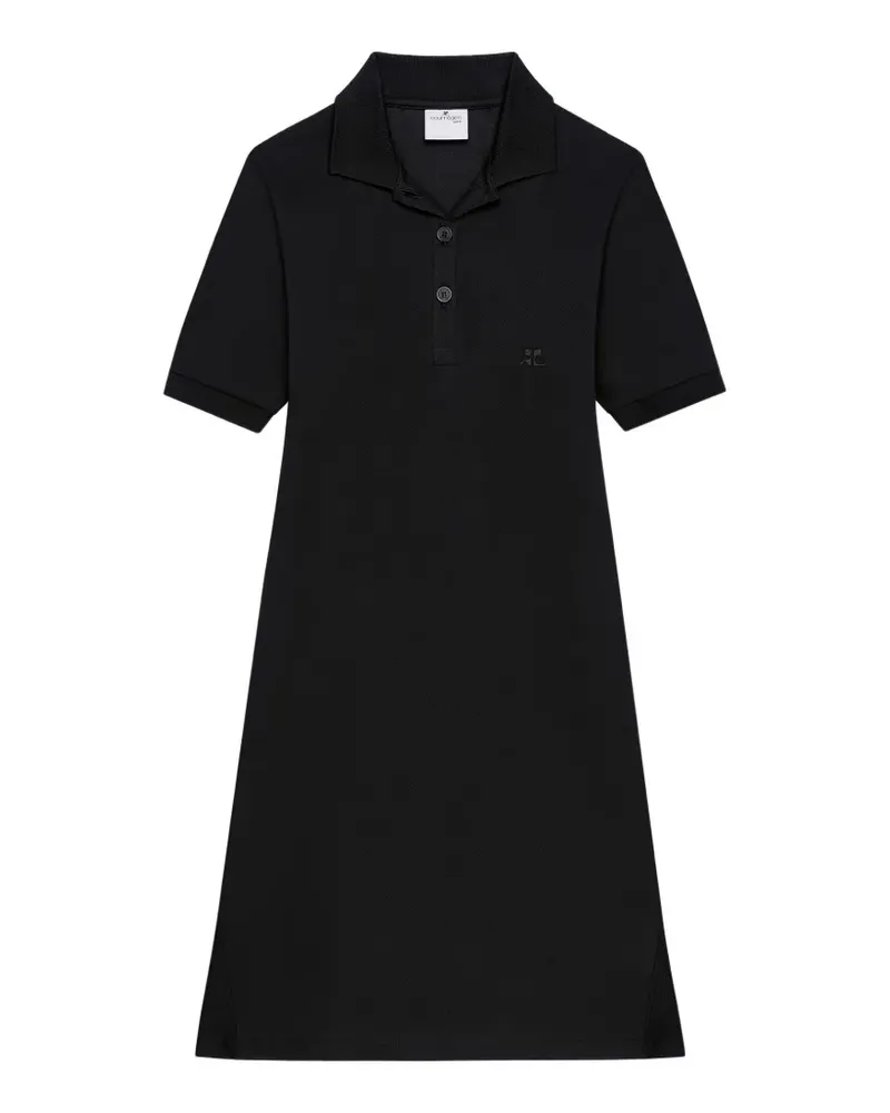 Courrèges Minikleid mit Polokragen - Schwarz Schwarz