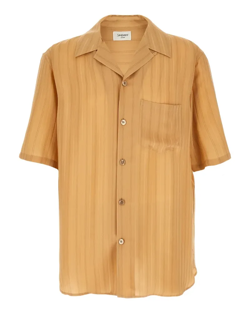 Saint Laurent striped silk shirt - Nude Nude