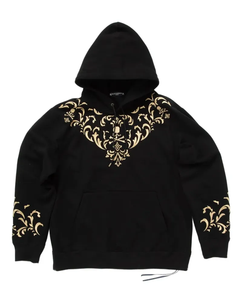 Mastermind World Hoodie mit Damask-Totenkopf - Schwarz Schwarz
