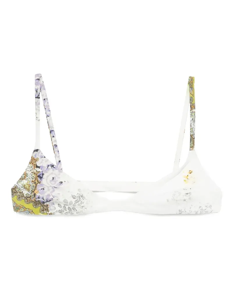 Christopher Esber printed bikini top - Weiß Weiß