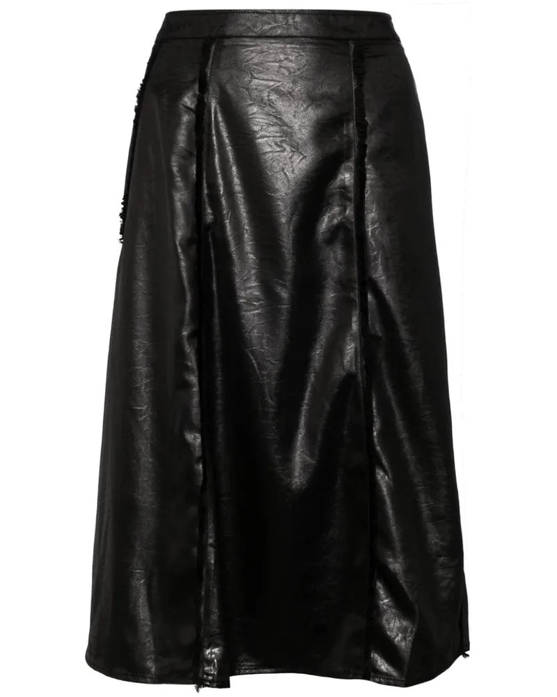 Tout a Coup Midirock aus Faux-Leder - Schwarz Schwarz