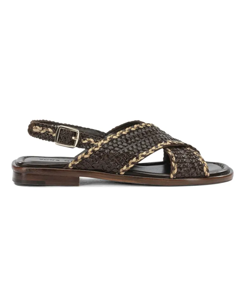 Toni Pons Gewebte Sandalen mit überkreuzten Riemen - Braun Braun