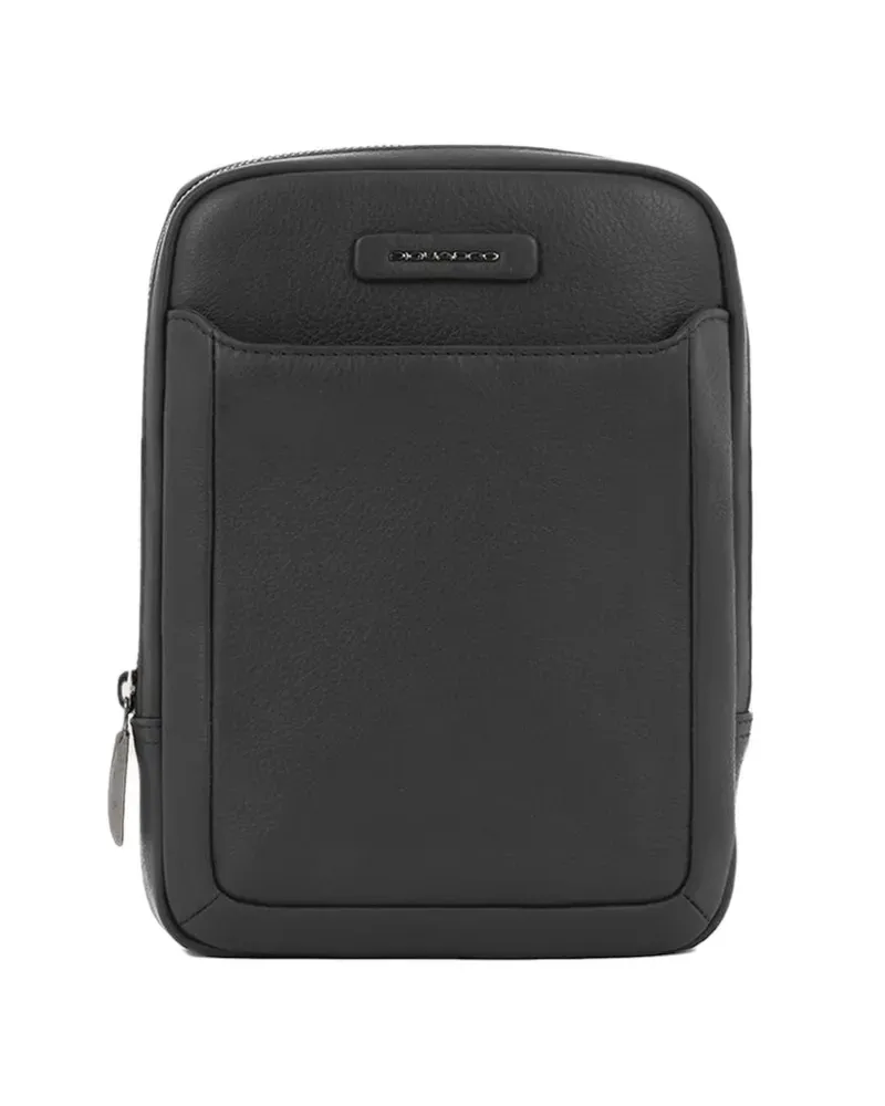 Piquadro zip messenger bag - Schwarz Schwarz