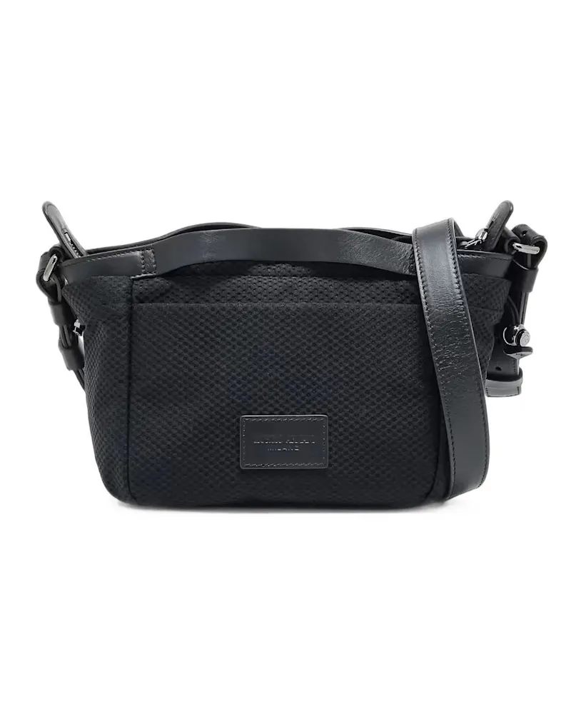 Giorgio Armani Kuriertasche mit Logo-Patch - Schwarz Schwarz