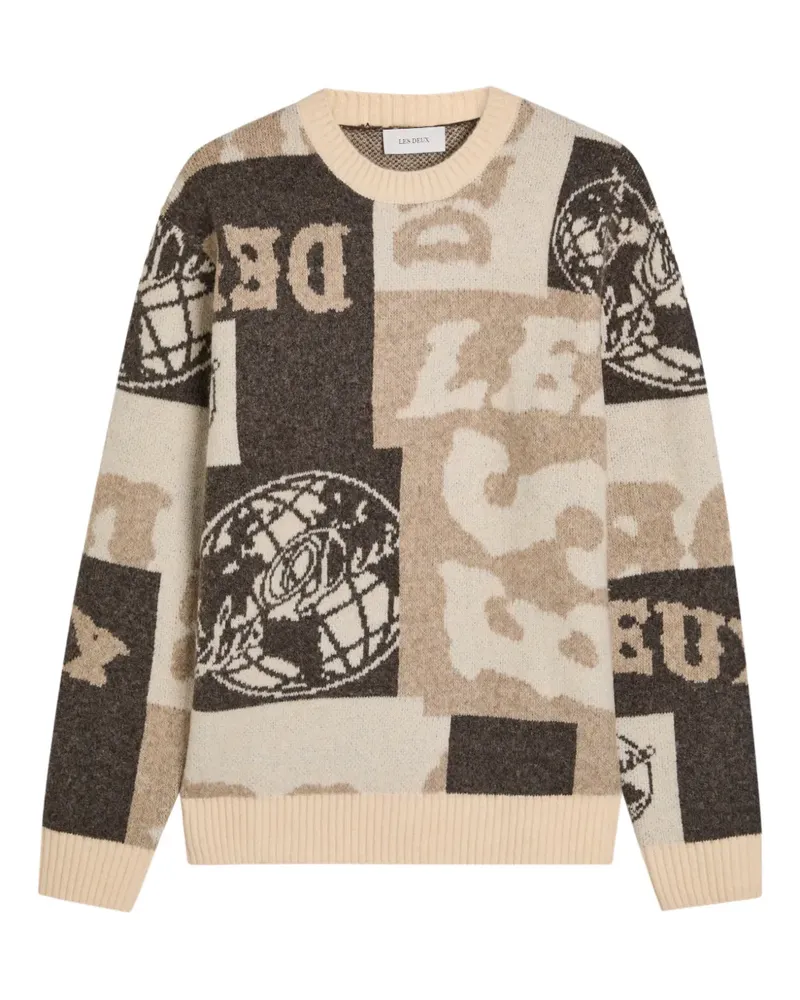 LES DEUX Globe crew neck sweater - Nude Nude