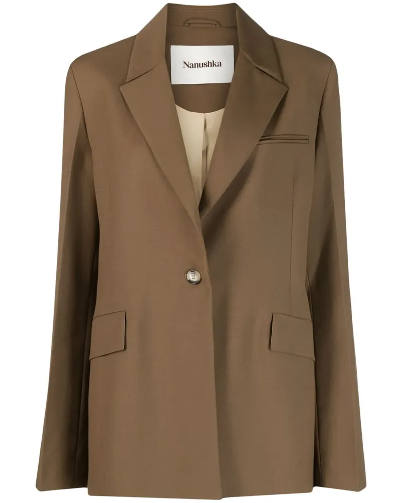 Nanushka Einreihiger Blazer - Nude Nude