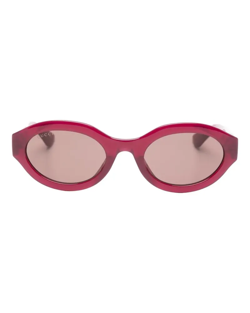Gucci Interlocking G oval-frame sunglasses - Rot Rot