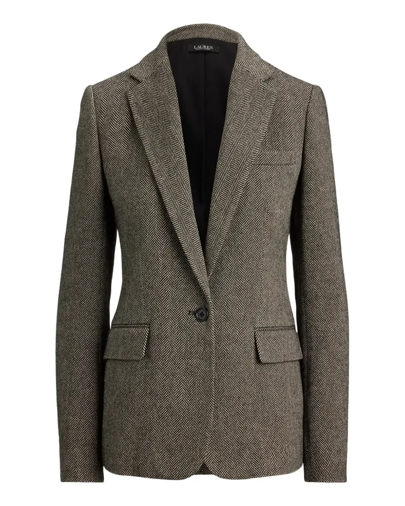 Ralph Lauren herringbone single-button blazer - Schwarz Schwarz