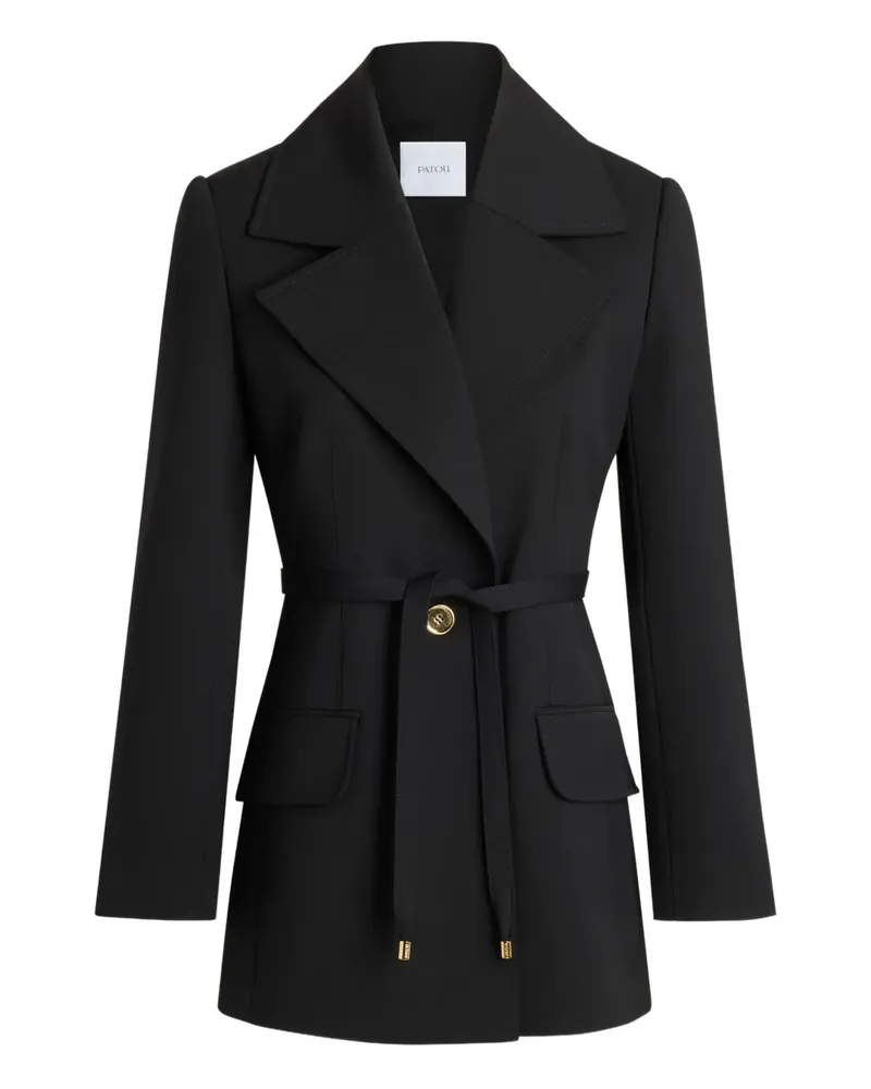 Patou Einreihige Jacke mit Gürtel - Schwarz Schwarz