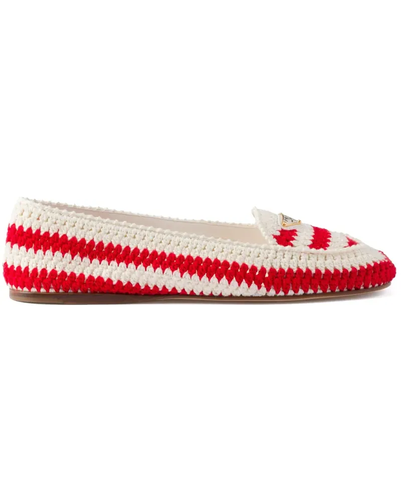 Prada Gehäkelte Loafer - Rot Rot