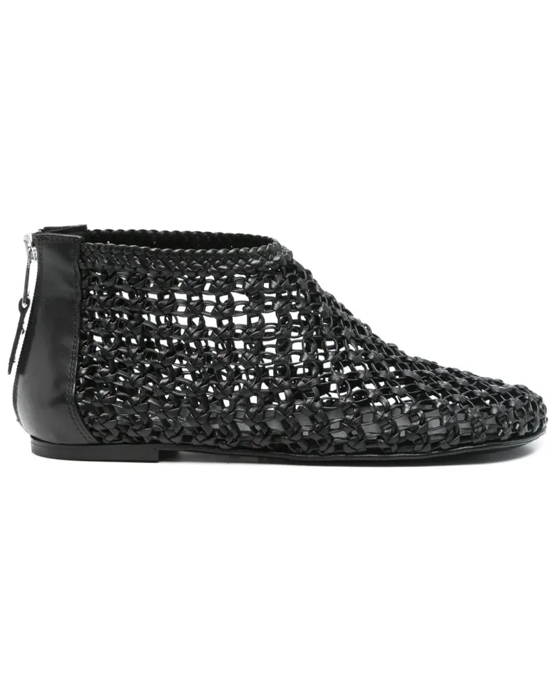 Elena Iachi Stiefeletten mit Webmuster - Schwarz Schwarz
