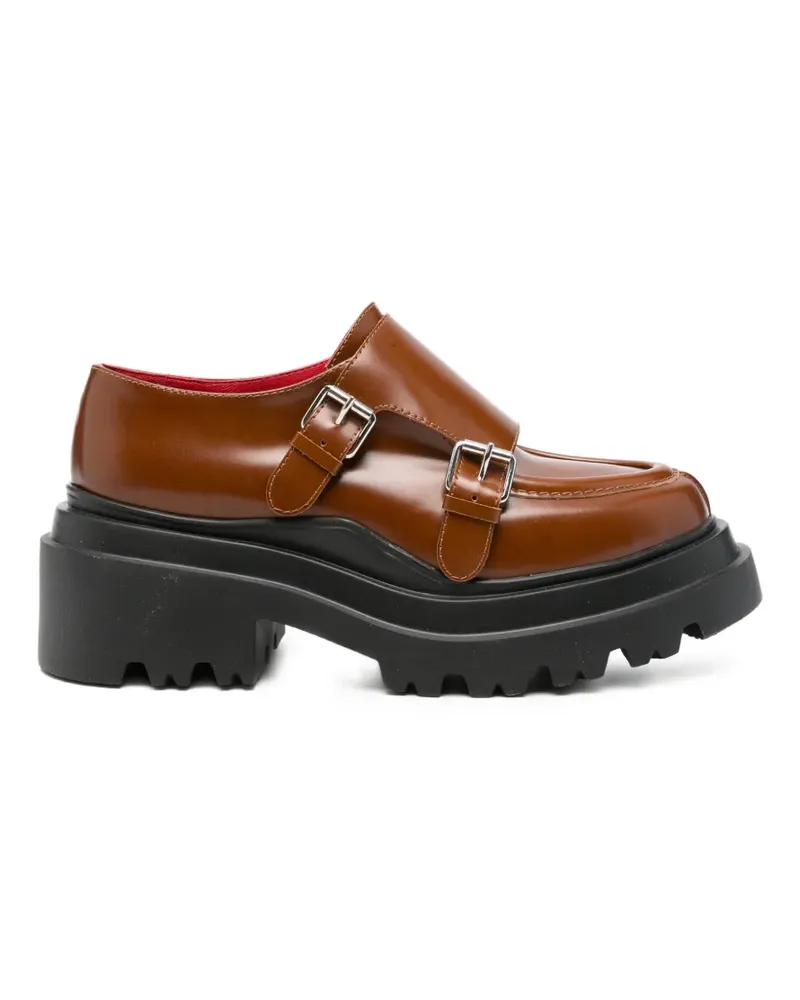 PLAN C Loafer mit Schnalle und dicker Sohle - Braun Braun