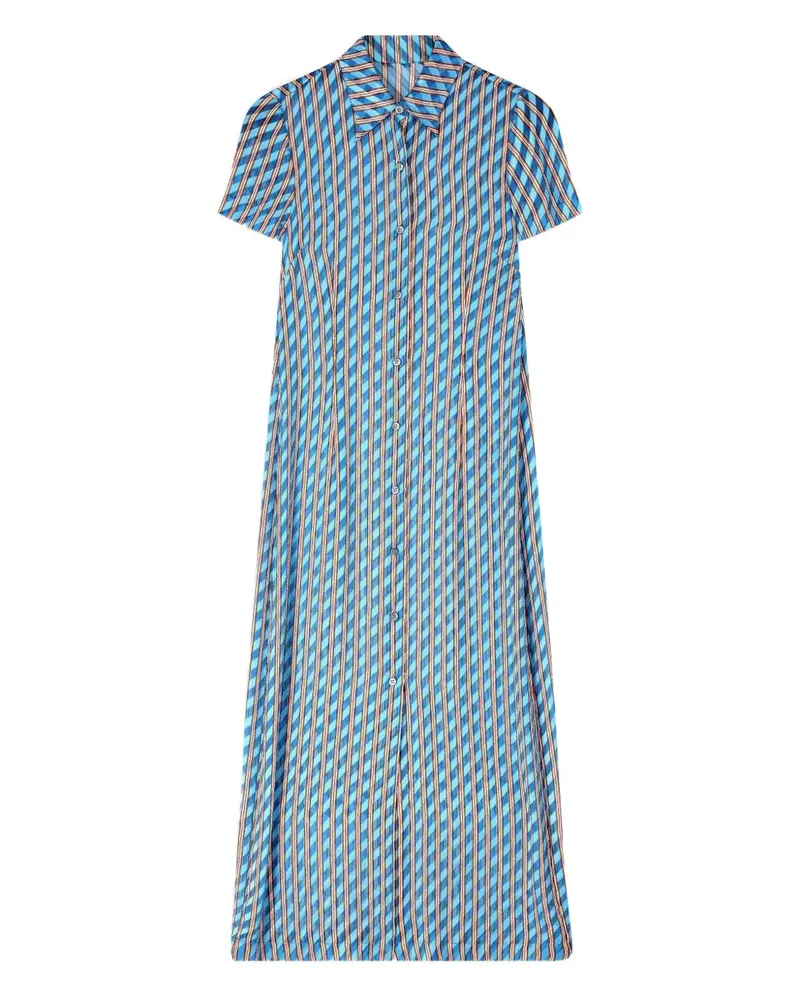 Dries van Noten Midikleid mit Dekorationstisch - Blau Blau