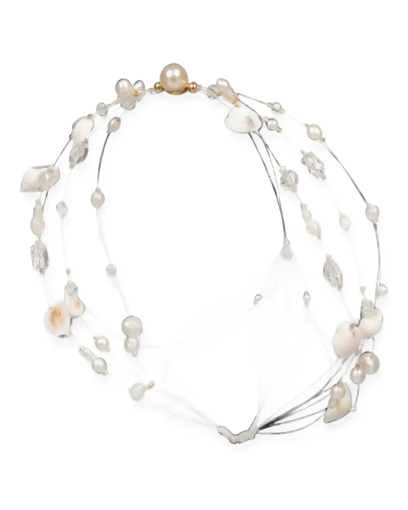 Jennifer Behr Mar Diadem mit Muschelverzierung - Weiß Weiß