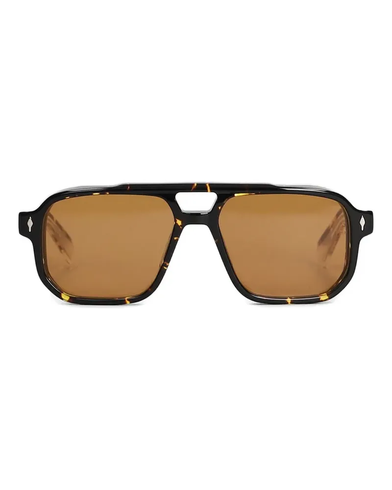 Jacques Marie Mage Evans tortoiseshell-effect pilot sunglasses - Schwarz Schwarz