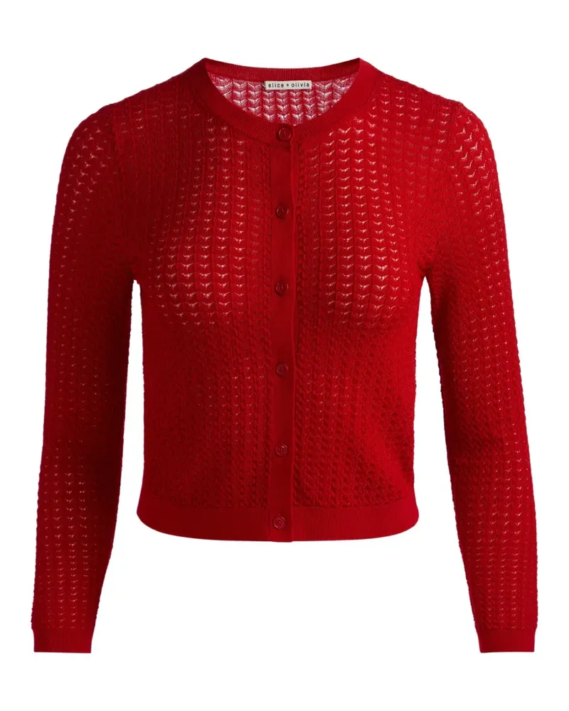 Alice + Olivia pointelle-knit cardigan - Rot Rot
