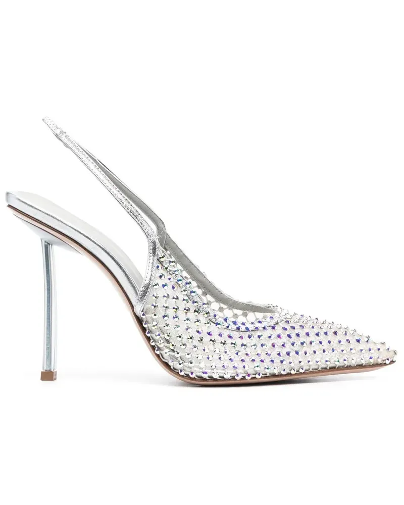 Le Silla Slingback-Pumps mit Kristallen - Silber Silber