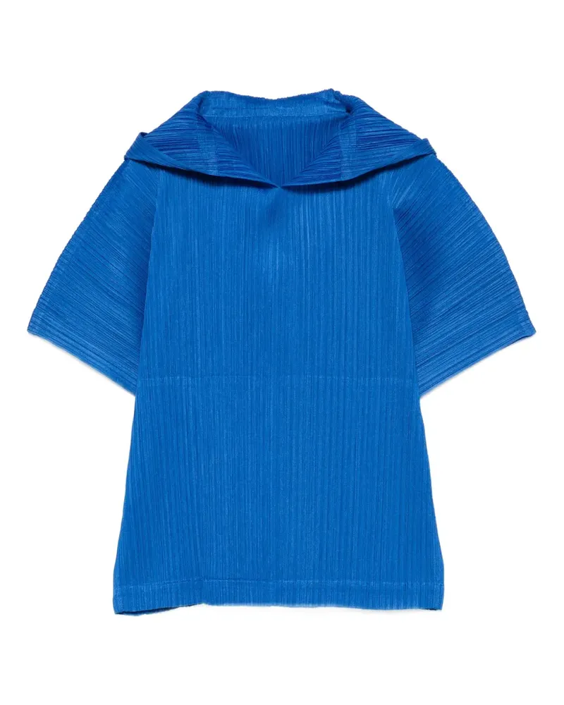 Issey Miyake T-Shirt mit Falten - Blau Blau