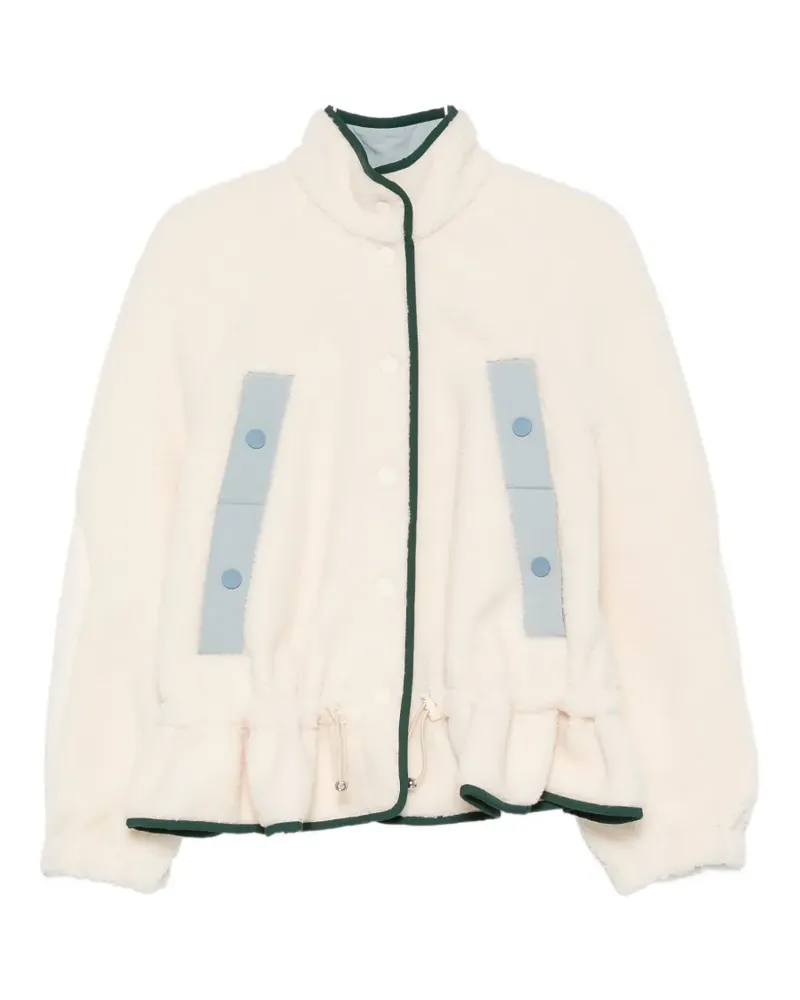 Stine Goya ruffled-hem fleece jacket - Nude Nude