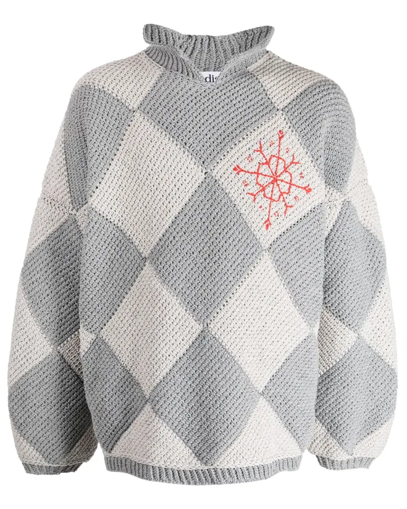 ADISH Iota Pullover mit Argyle-Muster - Grau Grau