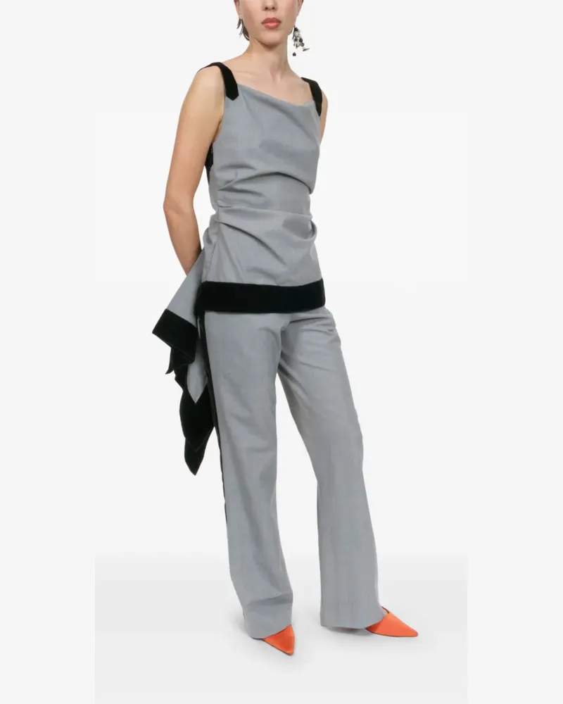Rosie Assoulin Side Ponytail Oberteil - Grau Grau