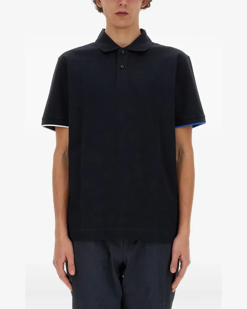 HUGO BOSS trimmed-detail cotton polo - Blau Blau