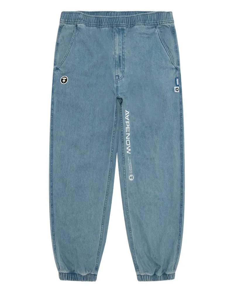 BAPE Jeans mit Logo-Applikation - Blau Blau