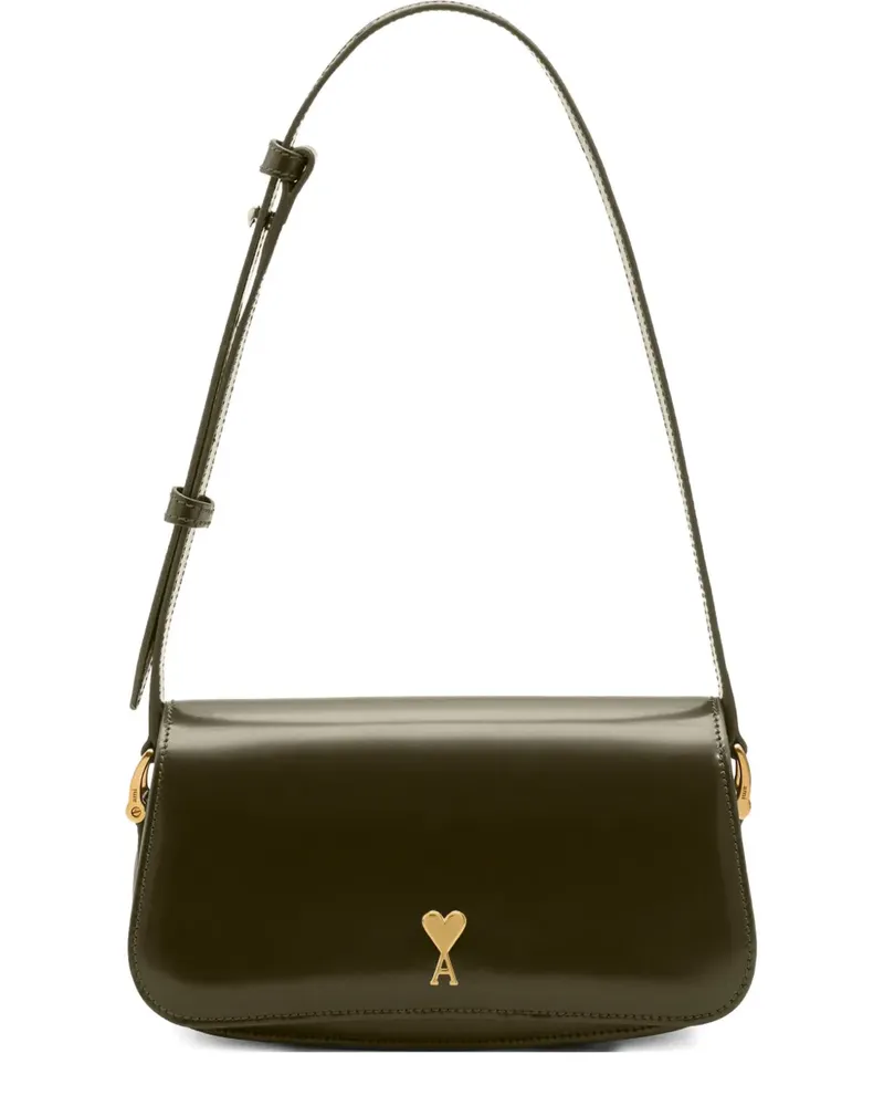 AMI Paris Glänzende Paris Schultertasche - Grün Grün