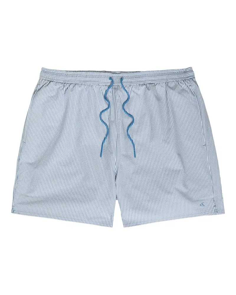 Calvin Klein striped seersucker swim shorts - Blau Blau