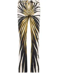 Roberto Cavalli Skinny-Hose mit Ray of Gold-Print Nude