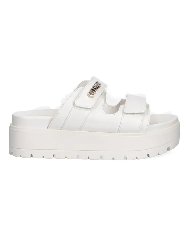 Guess logo-plaque touch-strap slides - Weiß Weiß