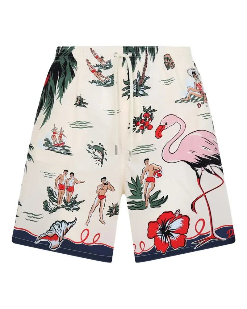 Dsquared2 Aloha Souvenir Badeshorts mit Print - Nude Nude