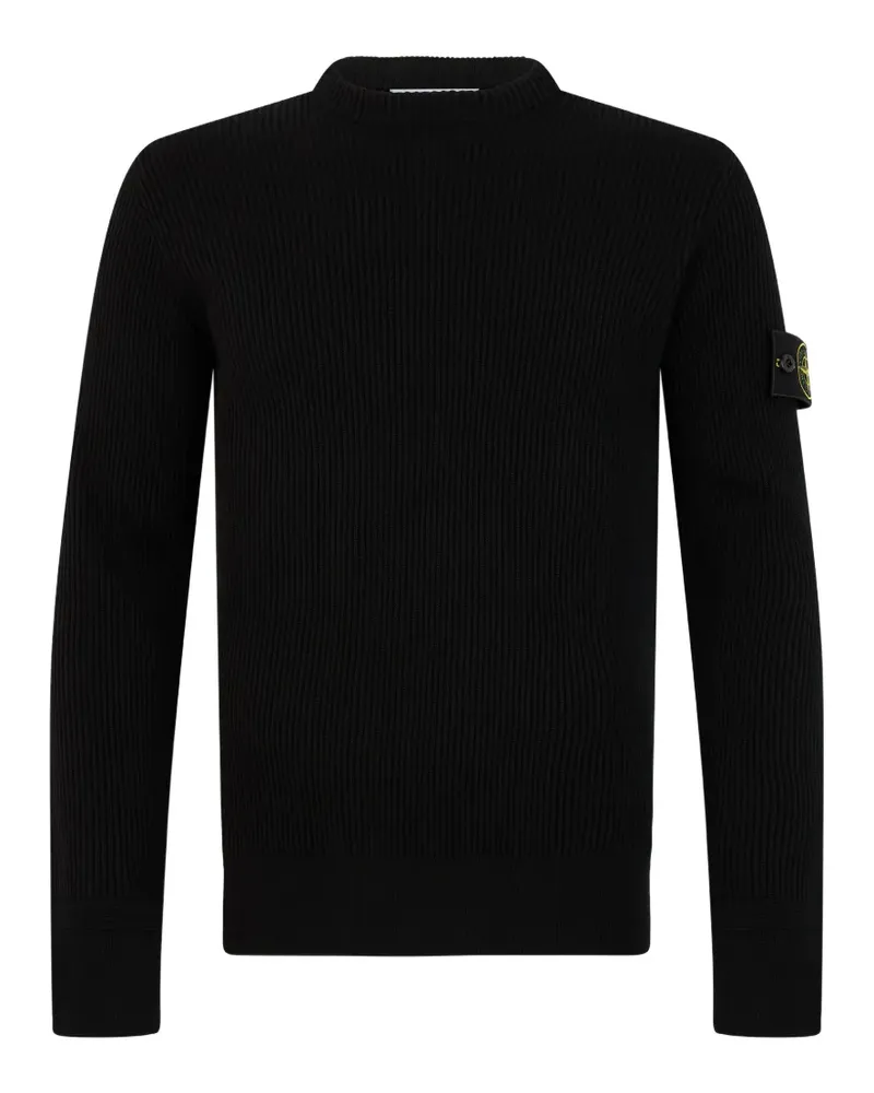 Stone Island 5100053 gerippter RWS Wollpullover - Schwarz Schwarz