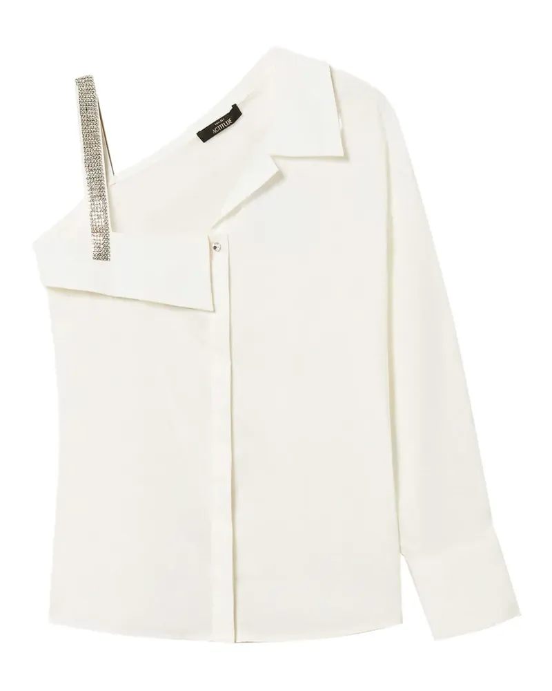 Twin-Set Verziertes One-Shoulder-Hemd - Weiß Weiß