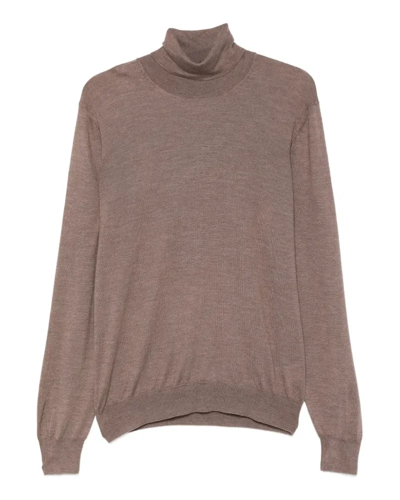 BARBA Gestrickter Rollkragenpullover - Braun Braun